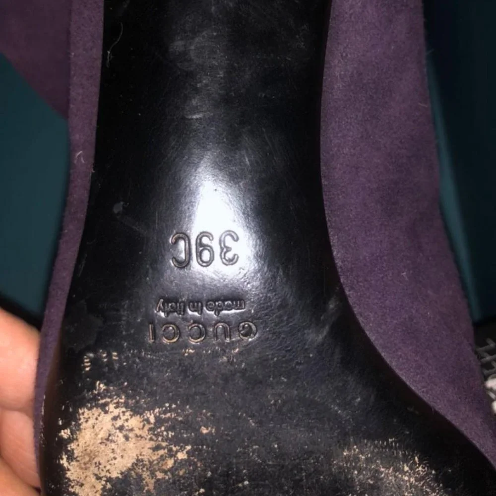 Gucci Purple Suede Low Heel Boots EU 39C - Picture 5 of 5